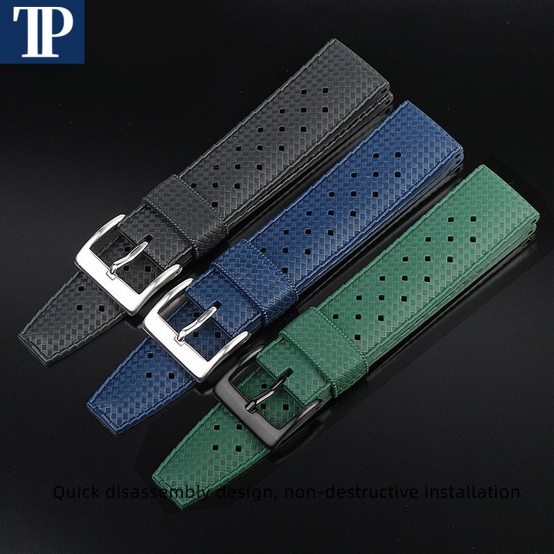 Premium Grade Tropic Rubber Watchband 20mm 22mm For S-Eiko SRP777J1 New Watch Straps Diving Waterproof Bracelet Black Blue Color