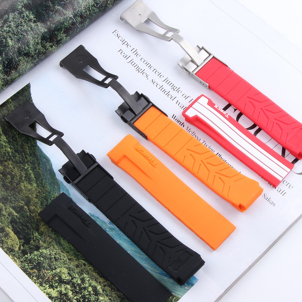 Sport Silicone Watch Bands For Tissot T048 T048.417 Watchband Watch T-Race T-Sport Watchband Waterproof Bracelet Soft Rubber