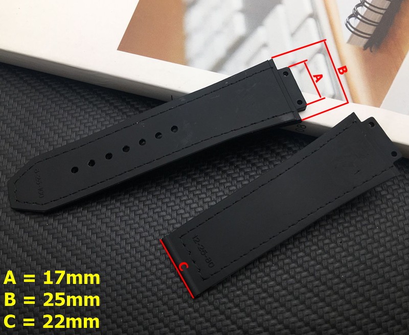 Crazy Horse Genuine Cow Leather for Hublot Strap for Big Bang Strap Men Watchband 25*17mm Watch Band Logo on Steel Buckle Tools