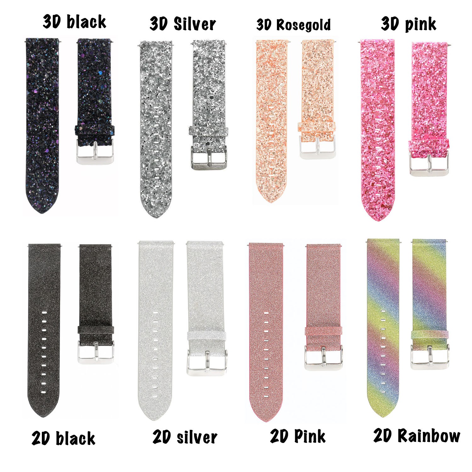 Samsung Galaxy Watch 42mm Smart Watch Strap Leather Strap For Galaxy Watch Active 2 Bling Replacement Glitter Watchband Bracelet