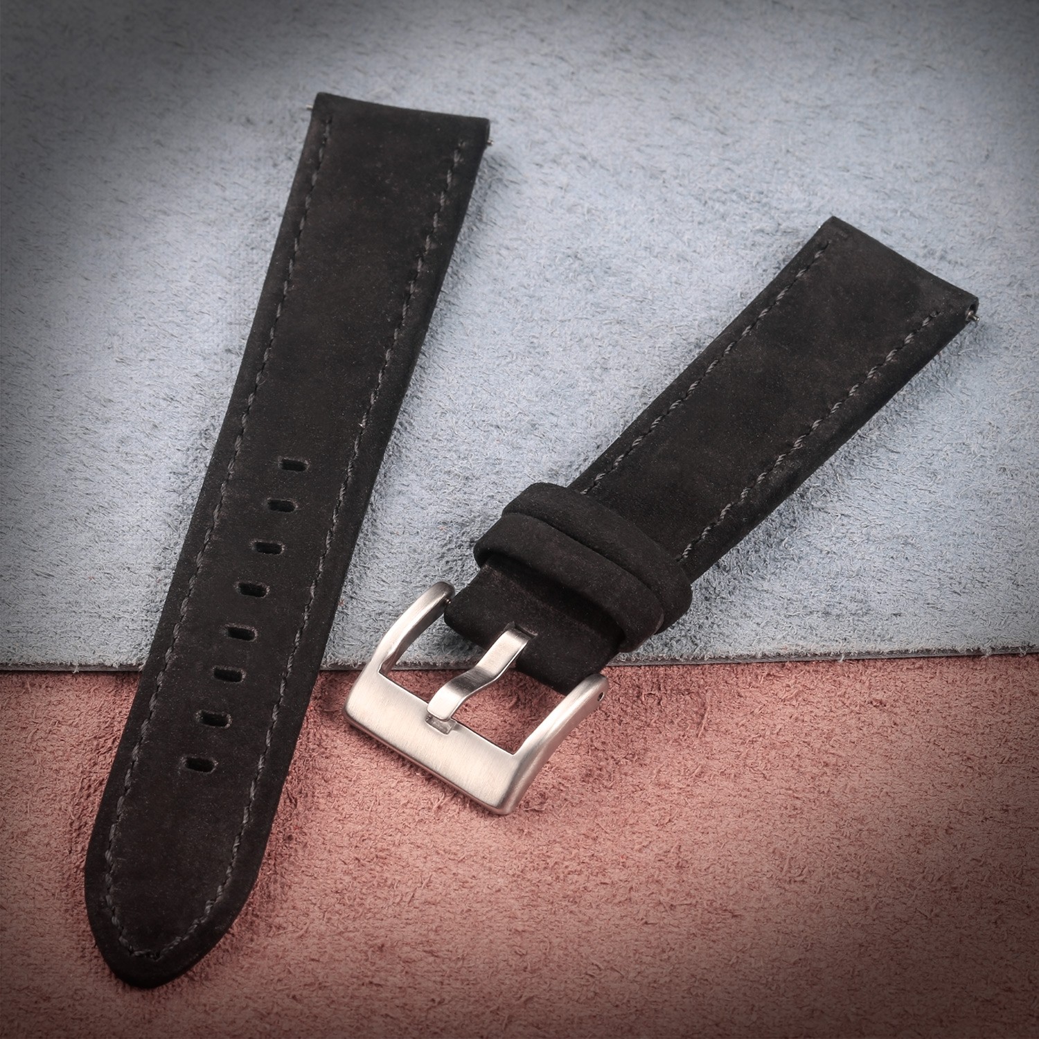 Hemsut Genuine Leather Watch Strap Bracelet Quick Release Black Calf Replacement Watch Strap for Women Men 18 20mm 22mm