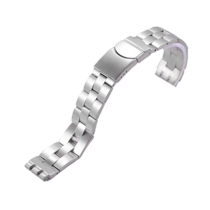 Watch Accessories for Swatch YCS YAS YGS Irony Strap Silver Solid Stainless Steel Watchband for Men/Women Metal Bracelet Stock