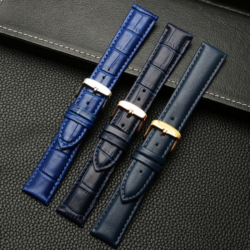 Genuine leather blue watcband for Citizen Rossini watchband 14mm 16mm 18mm 19mm 20mm 21mm 22mm 23mm watch band cowhide strap