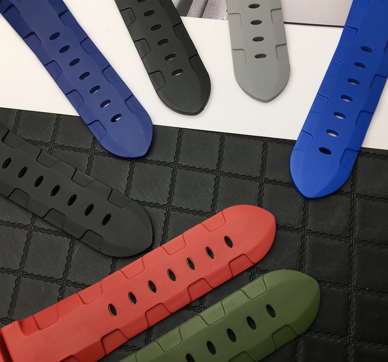 22mm 24mm 26mm Silicone Black Green Blue Red Gray Rubber Watch Band Replacement for Panerai Strap Watch Band Watchband Pin Buckle