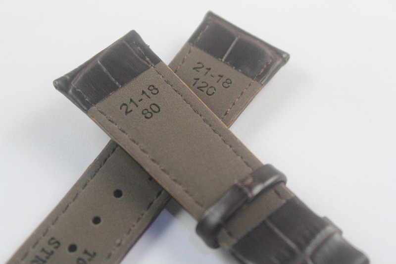 21mm (blackle18mm) T099407A High Quality Silver Butterfly Buckle + T099 Brown Blue Genuine Leather Black Watch Bands Strap