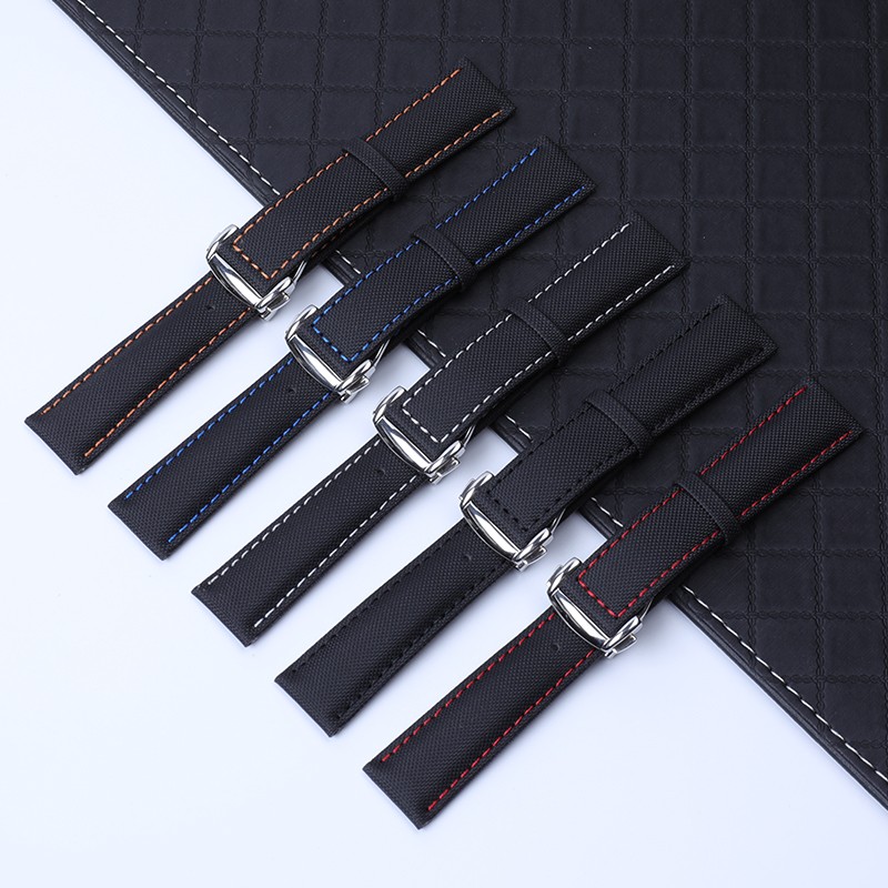 Nylon Leather Canvas Watchband for Omega Watch Band Speedmaster At150 19mm 20mm 21mm 22mm Watch Band Planet Ocean Seiko Hamilton