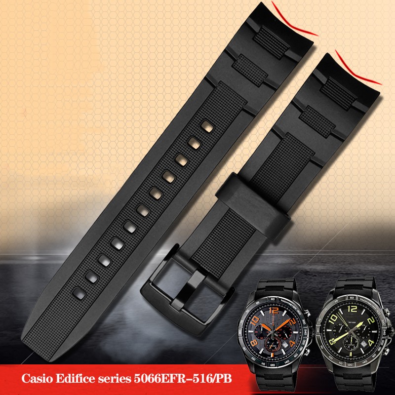 For Casio 5468 BLD EFR-303/304 EFR-516PB EFR-516 Silicone Rubber Band Resin Watch Strap 22mm Waterproof Watchband Strap