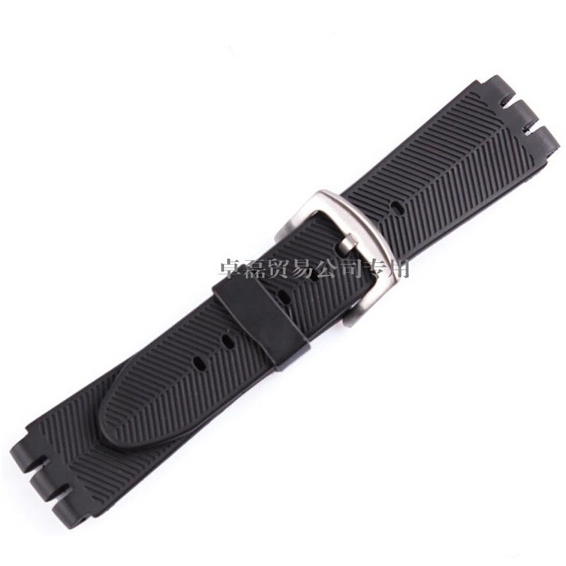 Rubber band for swatch 23mm men's watch, high quality, black, soft, waterproof, silicone, watch straps, black