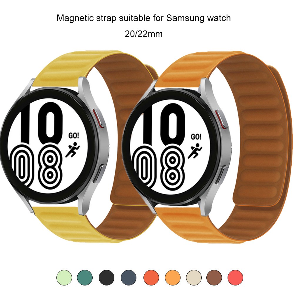 Magnetic silicone strap 20mm/22mm suitable for Samsung watch Galaxy watch series 46mm 42mm 41mm, suitable for huawei gt 2