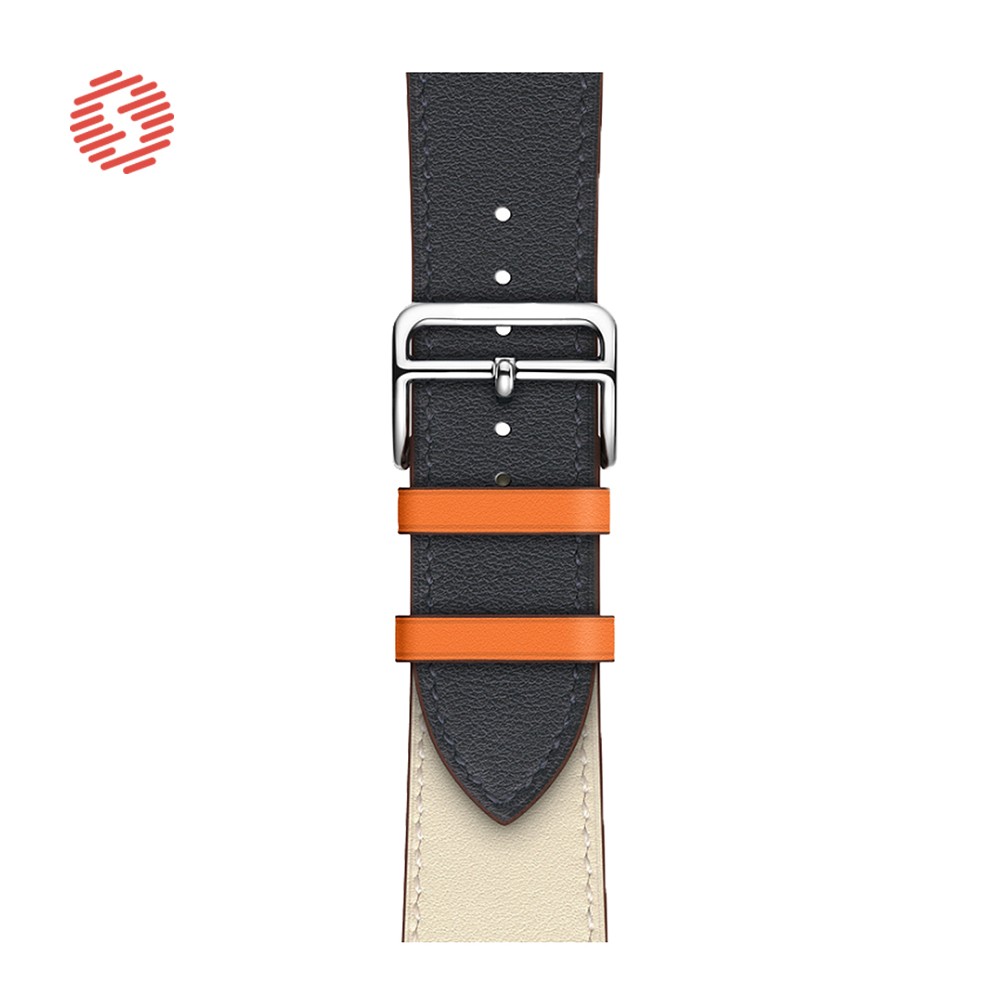 ShengOne Leather Bracelet Fashion Exquisite Bracelet for Apple Watch 7 6 SE 5 4 45 44 42mm Two Tone Replacement Strap 3 2 41 40 38