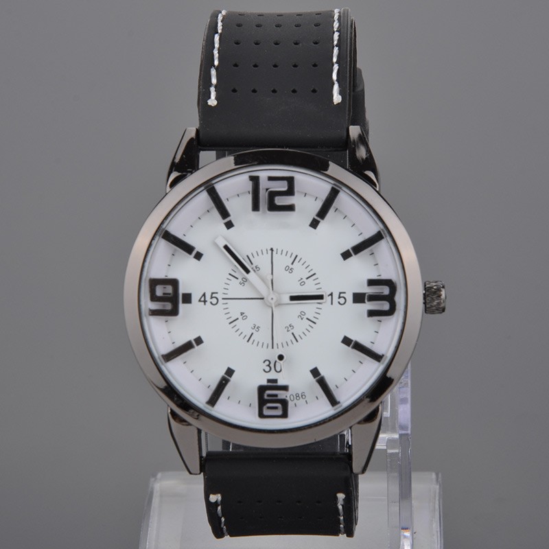 New men's watches quartz watch with rubber strap watch band wristwatch for men's watch