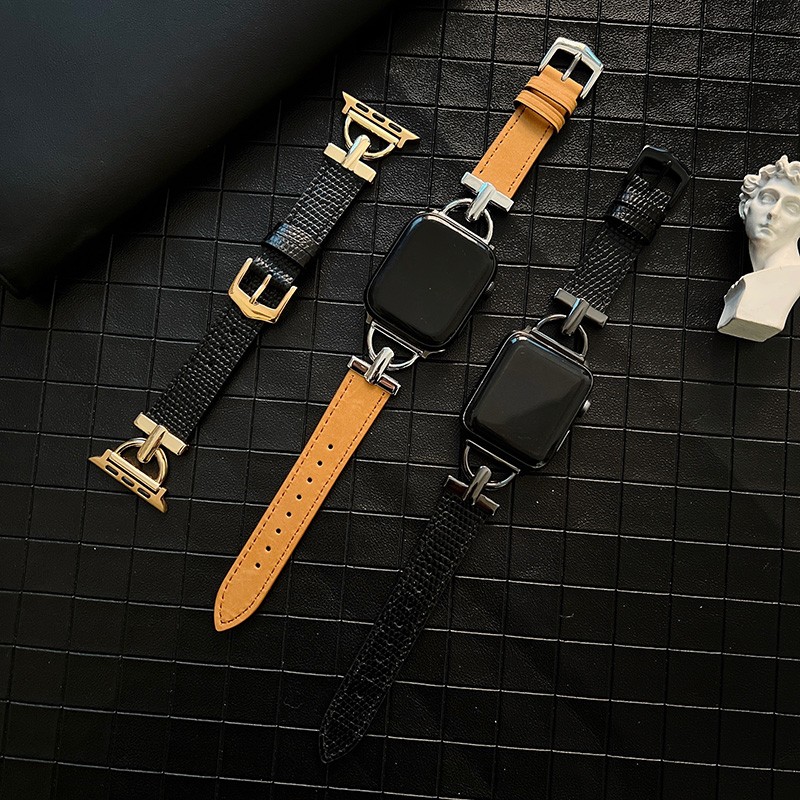 Leather Strap for Apple Watch Band 45mm 41mm 44mm 44mm 40mm 38mm 40mm Women Wristband Korea Bracelet iWatch Series 3 4 5 6 SE 7