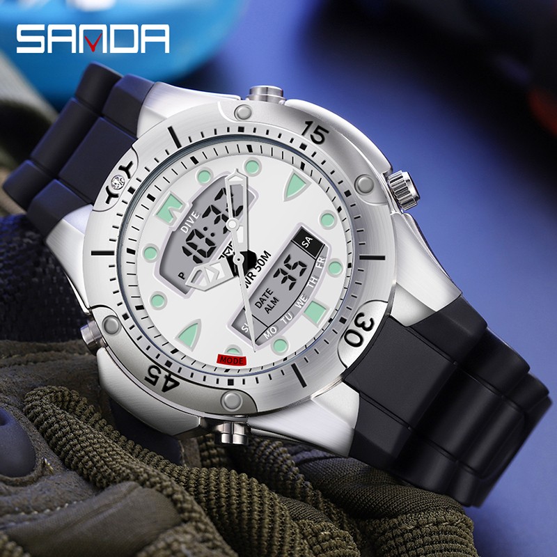 Sanda Top Luxury Sports Men Casual Quartz Watch Military Style Watches Men Waterproof S Shock Male Clock Relogio Masculino 3009