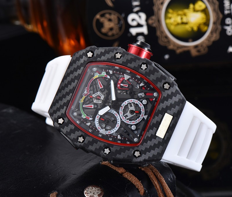 Automatic date watch limited edition men's watch luxury brand full-featured quartz watch silicone strap