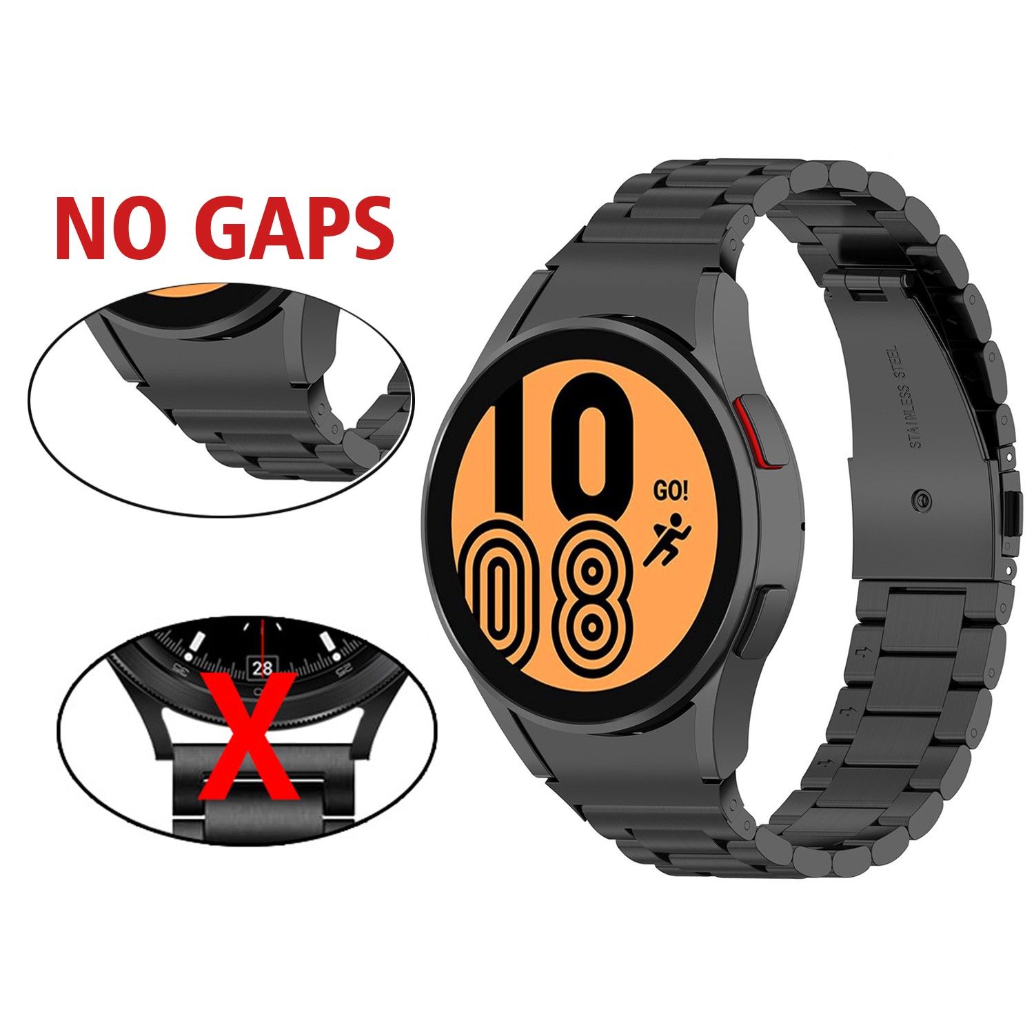 no gaps stainless steel band for samsung galaxy watch 4 classic 46mm 42mm strap matel correa galaxy watch 4 44mm 40mm bracelet