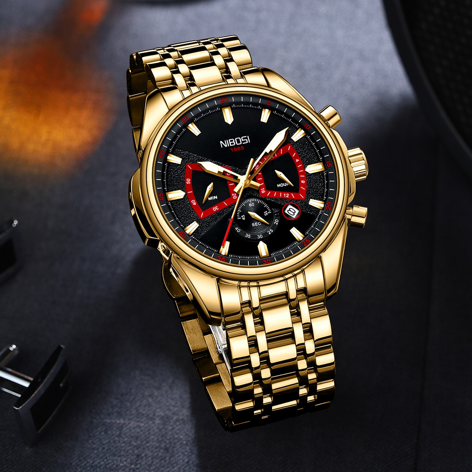 NIBOSI Mens Watches Luxury Brand Waterproof Quartz Military Wristwatch Men Sports Watch Automatic Date Relogio Masculino