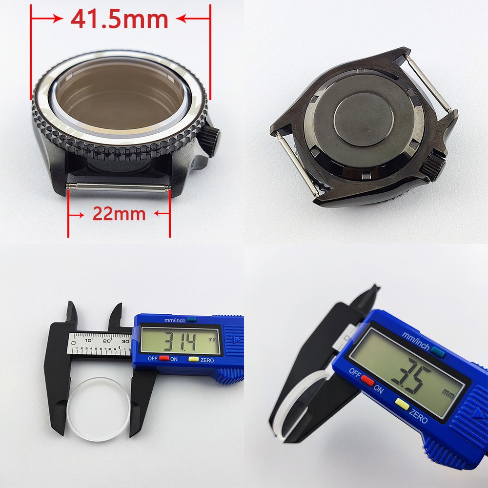 41.5mm NH35 NH36 case, watch accessories, stainless steel plated sapphire glass suitable for NH35 NH36 movement