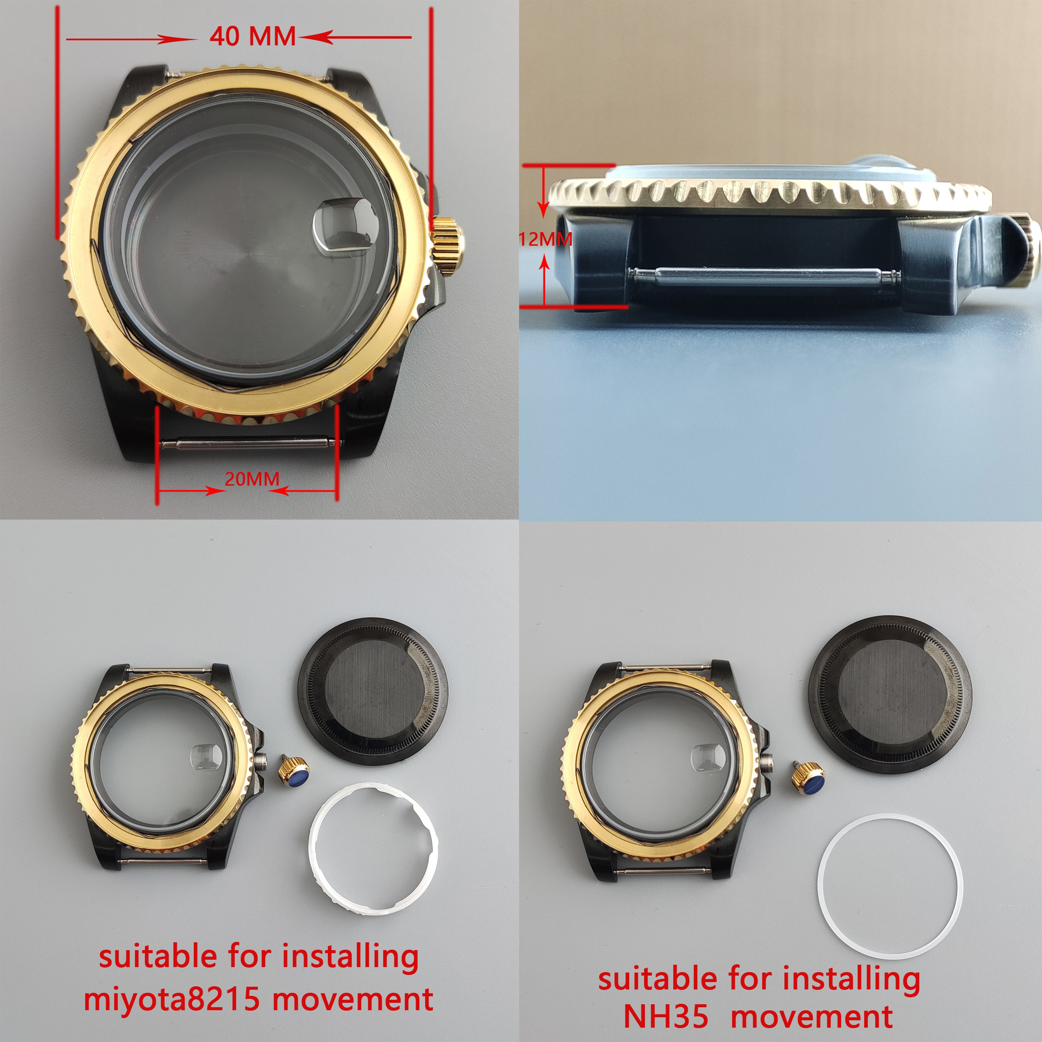 NH35 Case 40mm Fit NH35 Mingzhu DG2813 Miyota8205 8215 821A Movement