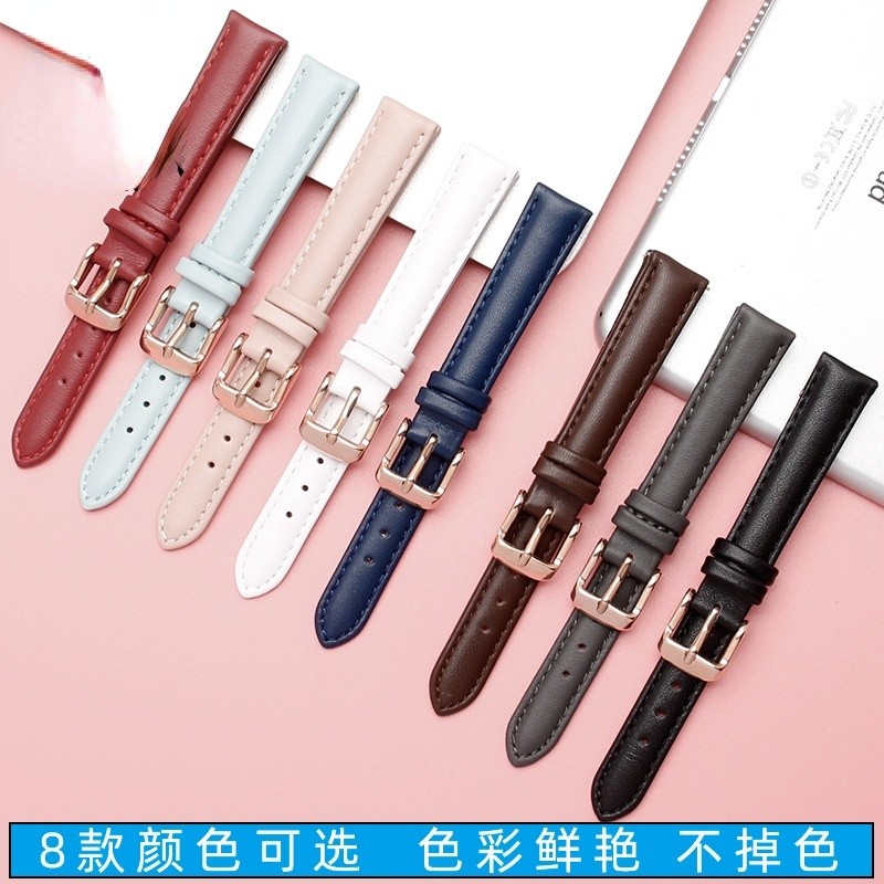 Women's Genuine Leather WatchBands for Casio Fossil Watch Band Foley Foley First Layer Leather Watch Strap 12mm 14mm 16mm