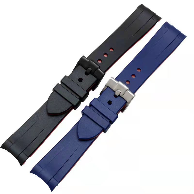 20mm 22mm High Quality Two Colors Croved End Waterproof Rubber Silicone Watches Straps Bands Fit For Watches ROX SUB