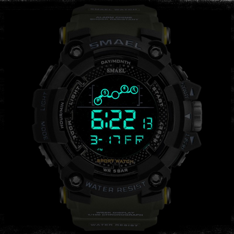 SMAEL Military Watch Men Water Resistant Army Sport Watch led Digital Wristwatch Male Stopwatches 1802 relogio masculino watches