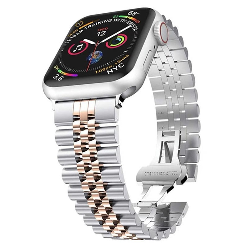 Metal Bracelet Band for Apple Watch 41mm 45mm 40mm 44mm Stainless Steel Sport Wrsitband for iWatch Series 7 Se 6 5 4 Watches