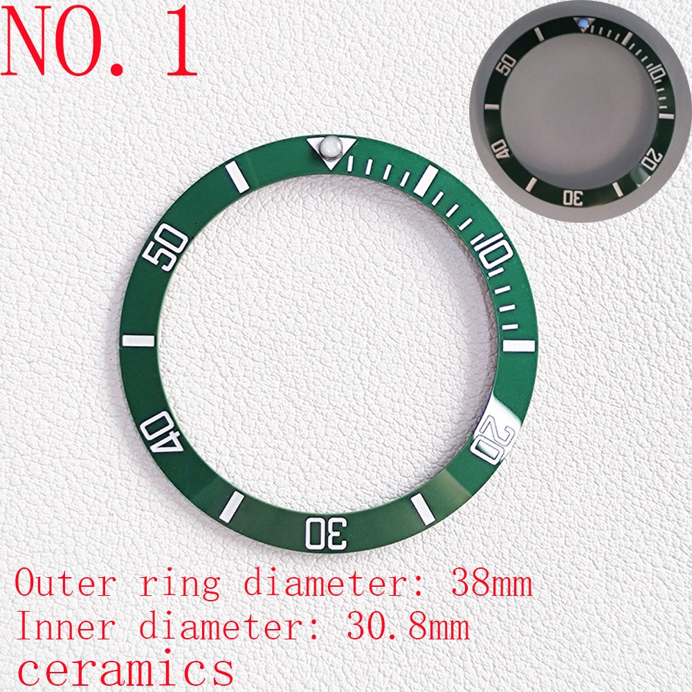 Black/Blue/Green Mens Watches Replacement Accessories Watch Face Bezel Ceramic Insert for 40mm Sub-automatic 38mm