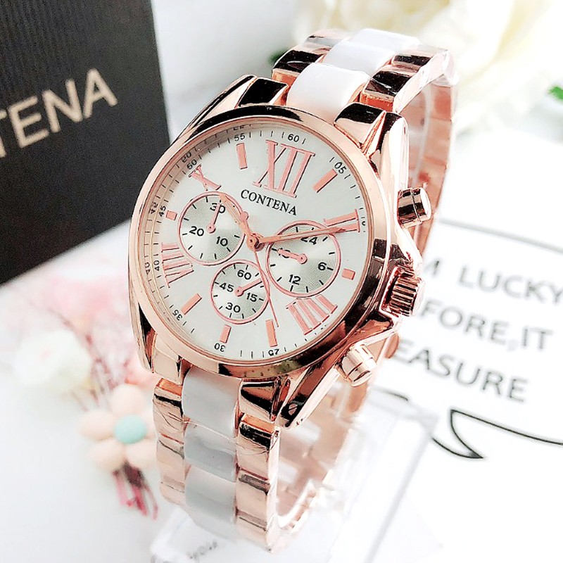 New White Ceramic Watches Women Geneva Quartz Wrist Watch Ladies Stainless Steel Wristwatches Women Dress Reloj Mujer