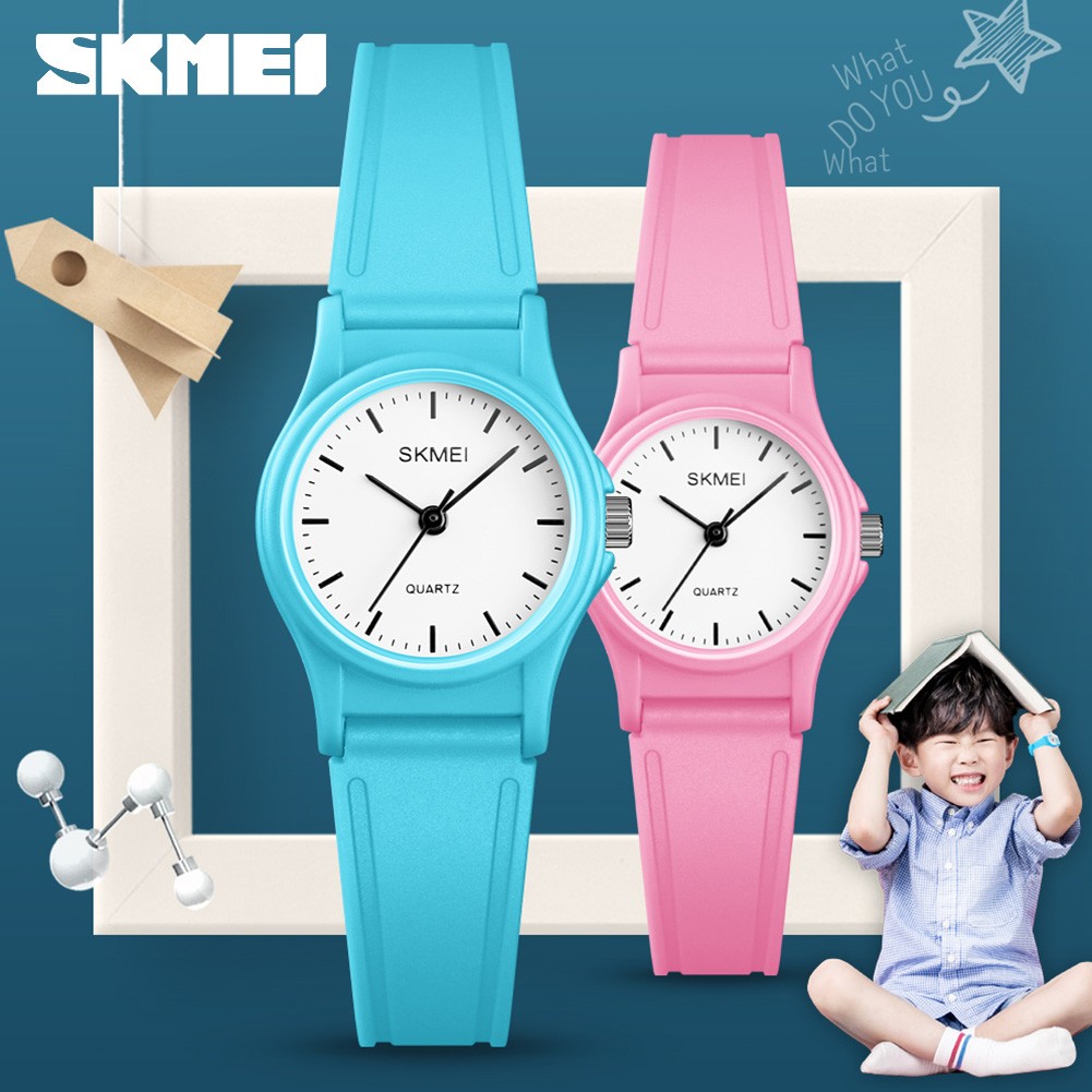 SKMEI Colorful Childhood Quartz Watches Simple Soft Kids Wristwatches Fashion Waterproof Boys Watch Ladies relogio infantil 1401