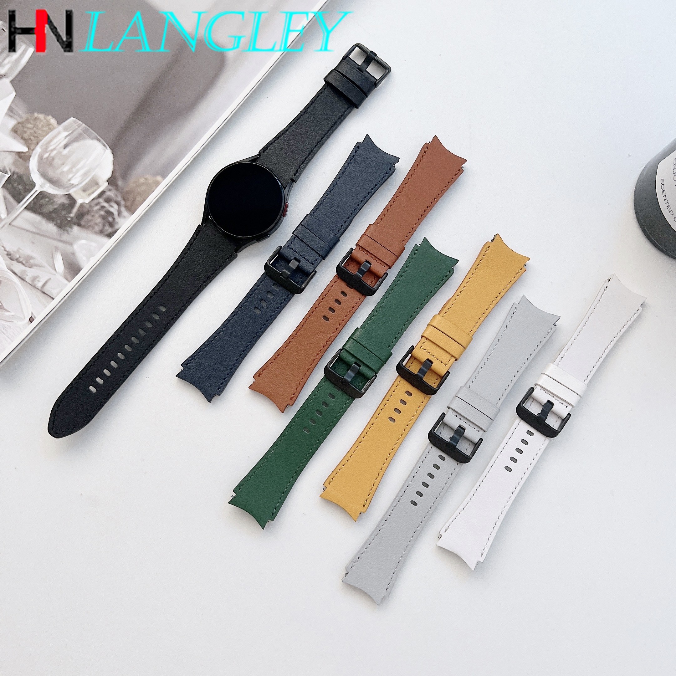 20mm Leather Band Watch For Samsung Galaxy 4 Classic 42mm 46mm Watch 4 40mm 44mm Geunine Leather Sport Bracelet writswaves