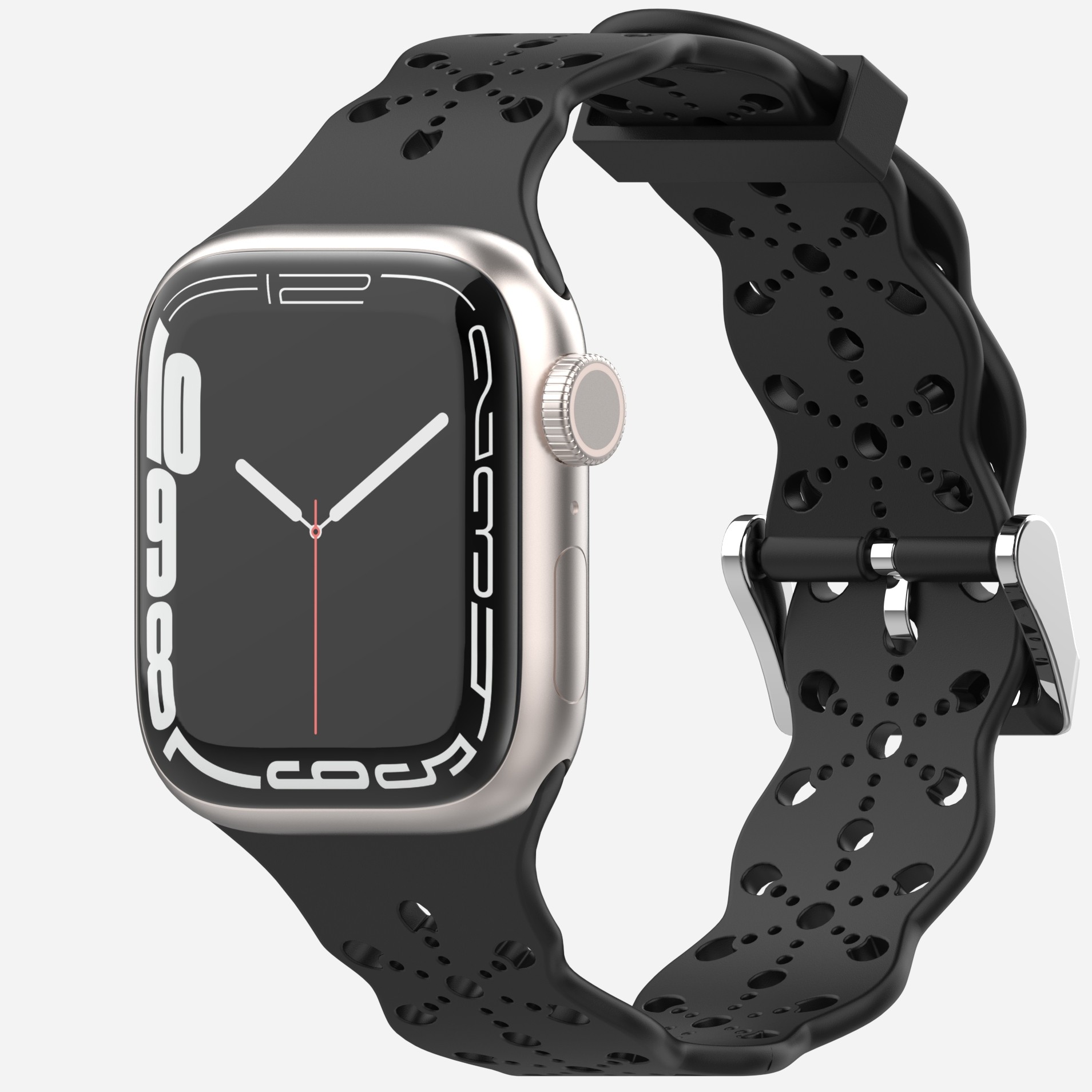 الدانتيل سيليكون حزام ل أبل ووتش Bnad 7 45 مللي متر 41 مللي متر تنفس سوار معصم من السيليكون ل iWatch 6 5 4 3 SE 44 مللي متر 42 مللي متر 40 مللي متر