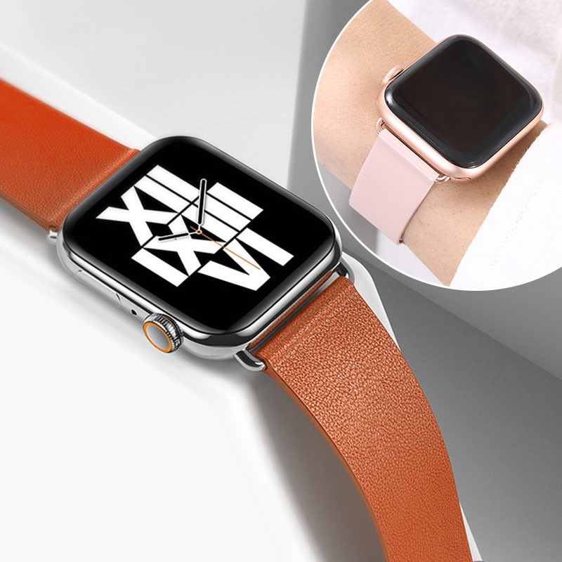 Modern Style Leather Loop Strap for Apple Watch Series 7 6 5 4 3 2 Bands Bracelet for IWatch 38/40/42/44mm Watches Accessories