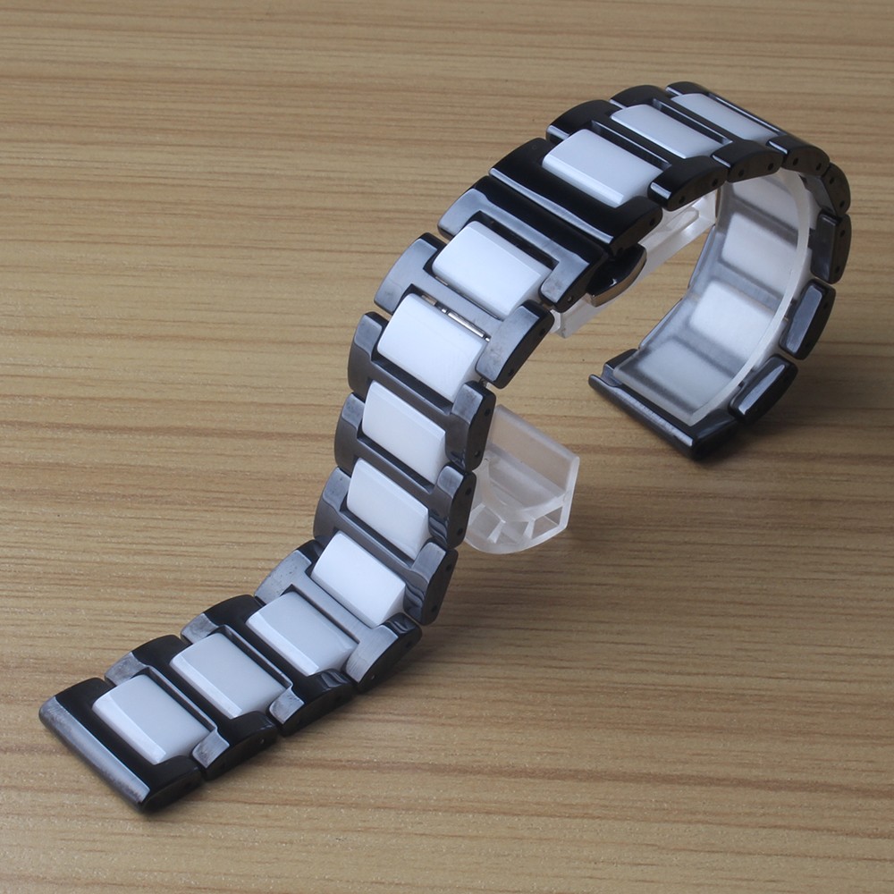 20mm 22mm Watches Ceramic White Wrap Black Fashion Two Tone Watches Accessories Forearm Bracelet Quick Release Spring Bar