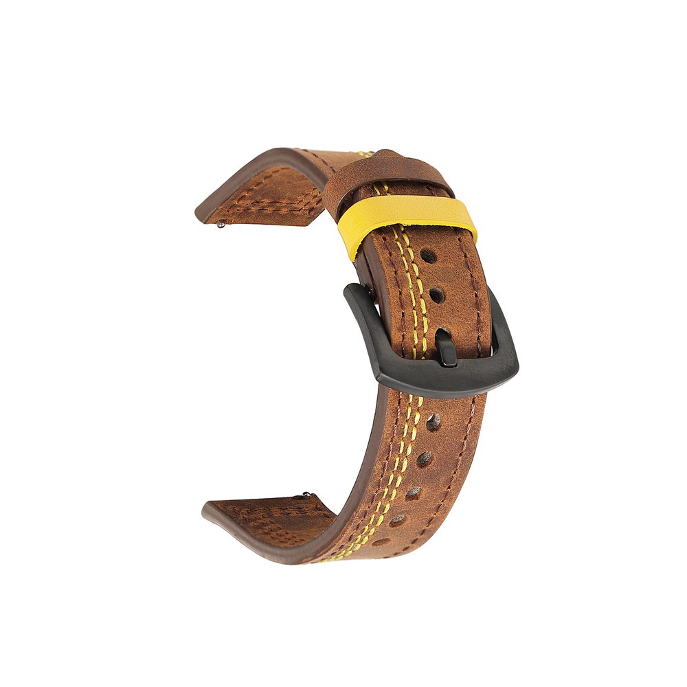 Genuine Leather Watch Strap Bracelet Black Brown Cowhide Watches for Women Men 20mm 22mm 24mm Colorful Stitches Wrist Band