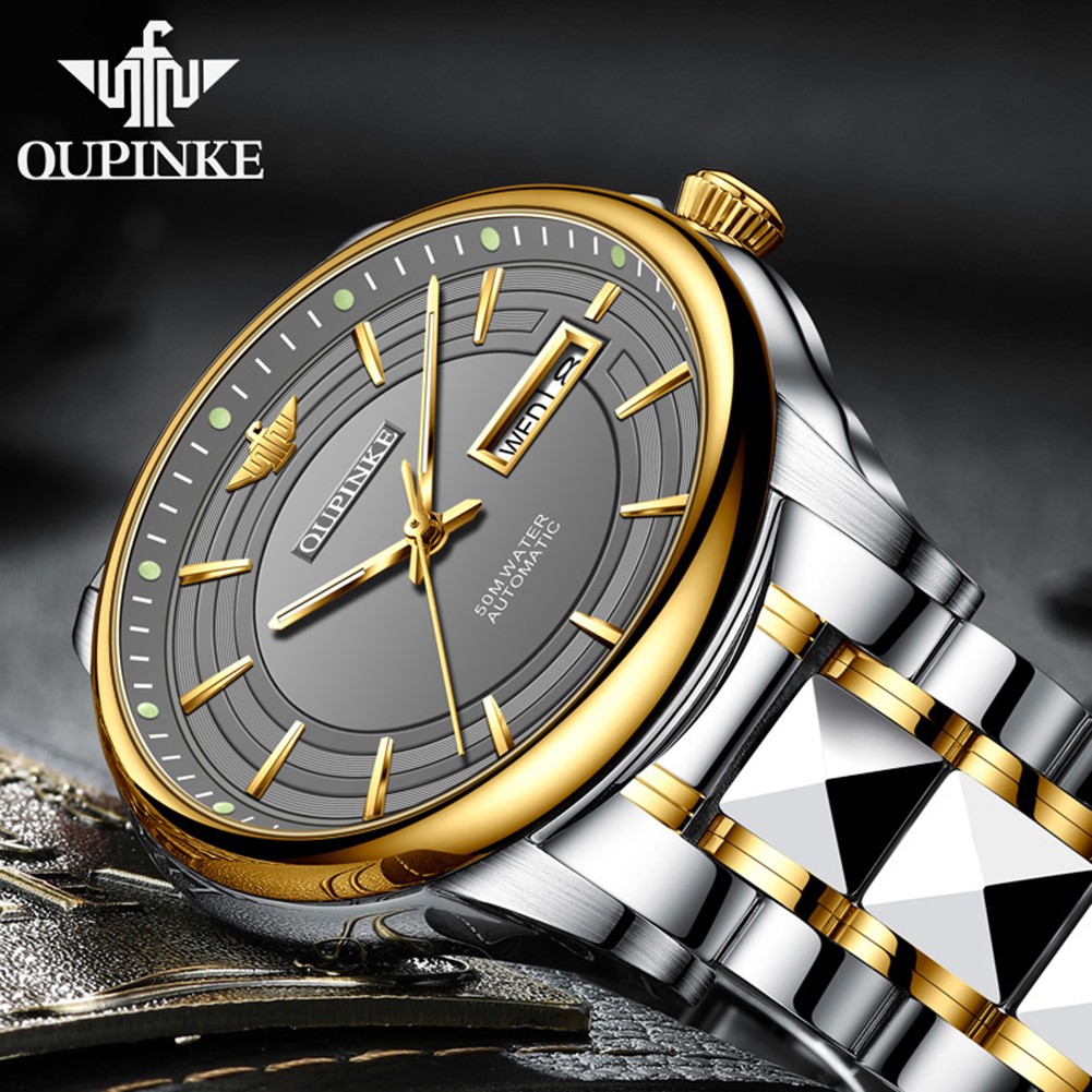 OUPINKE luxury watch men business automatic mechanical watches waterproof stainless steel luxury sapphire mirror watch for men