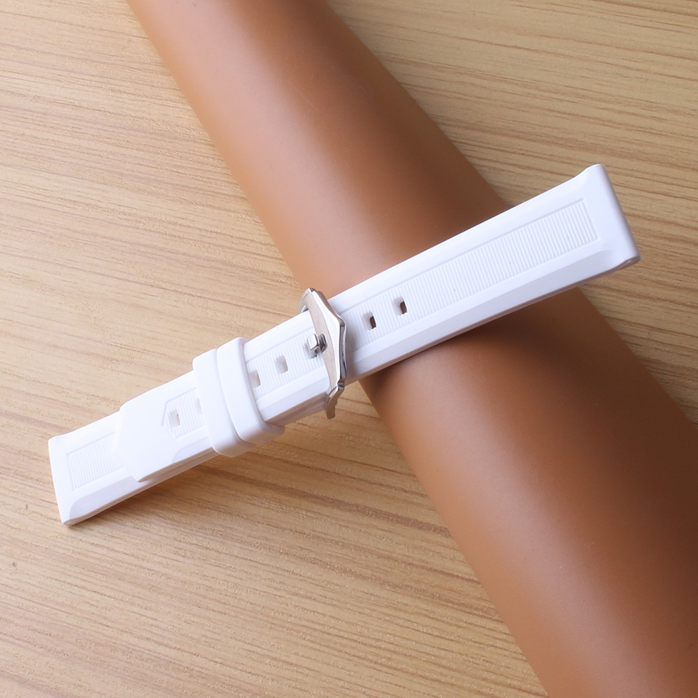 12 14 16 18 19 20 21 22 23 24 26 28mm Watchbands Soft White Mens Womens Silicone Rubber Bracelet Waterproof Drivers Watch Strap Band