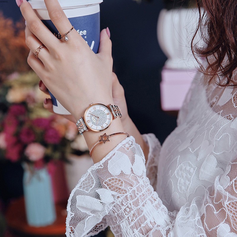 Luxury Crystal Women's Wristwatches Top Brand Fashion Diamond Ladies Quartz Watch Female Steel Wristwatch