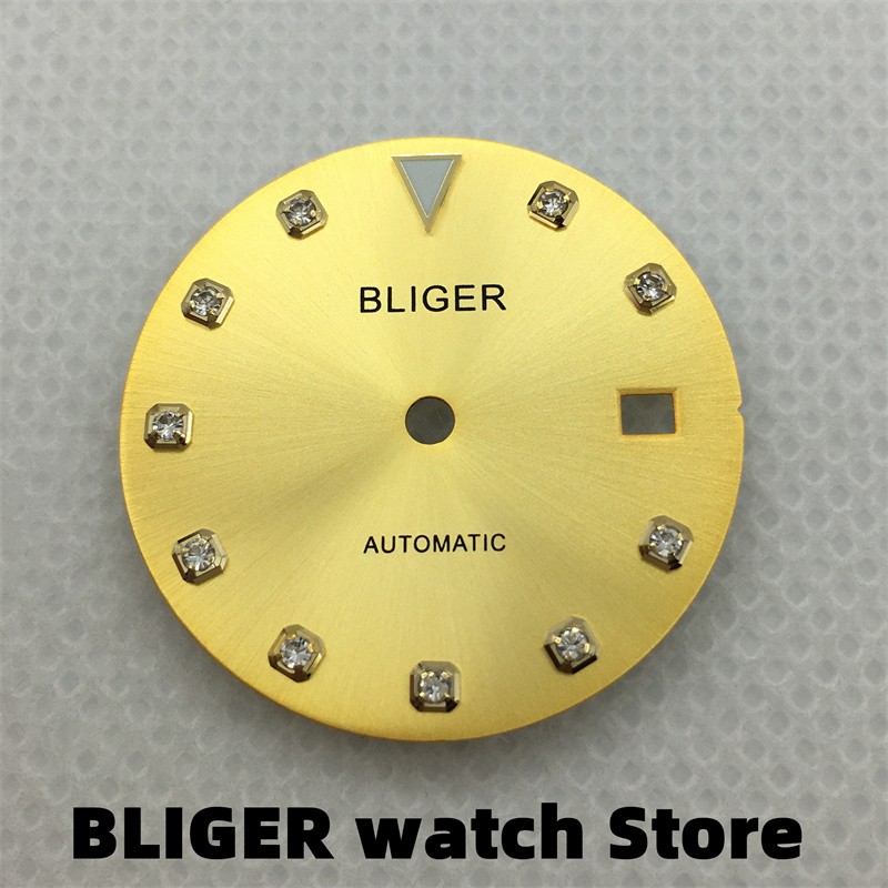 BLIGER 29.3mm Diamond Watch Set Dial For Miyota 8215 8205 821A Mingzhu DG3804 ETA 2824 2836 Movement