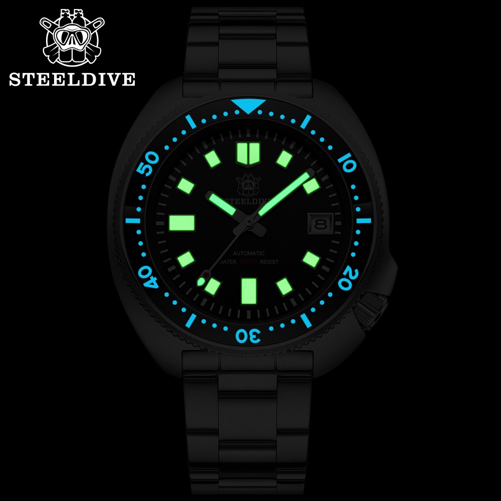 SD1970T Steelediue Brand 44mm Men's PT5000 Automatic Movement Diving Watch With Ceramic Bezel