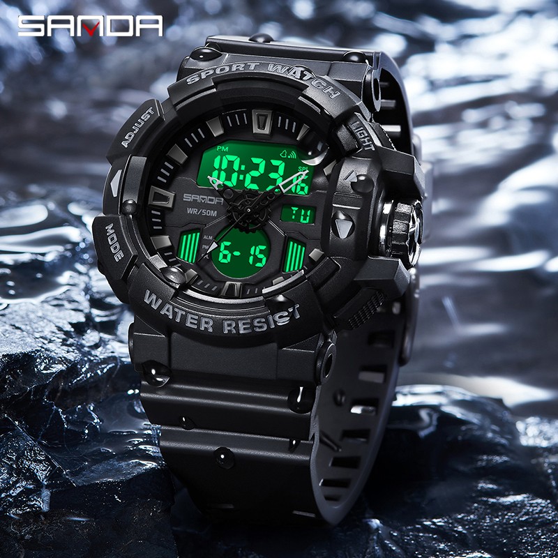 SANDA - Men's Sports Watches, Quartz, Military, Water Resistant, S-Shock, Male