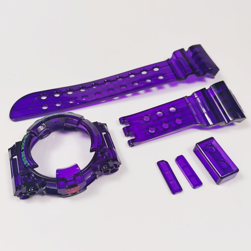 Ice transparent silicone rubber GWF1000 watch strap and case set sport waterproof strap GWF-1000 set 6 colors