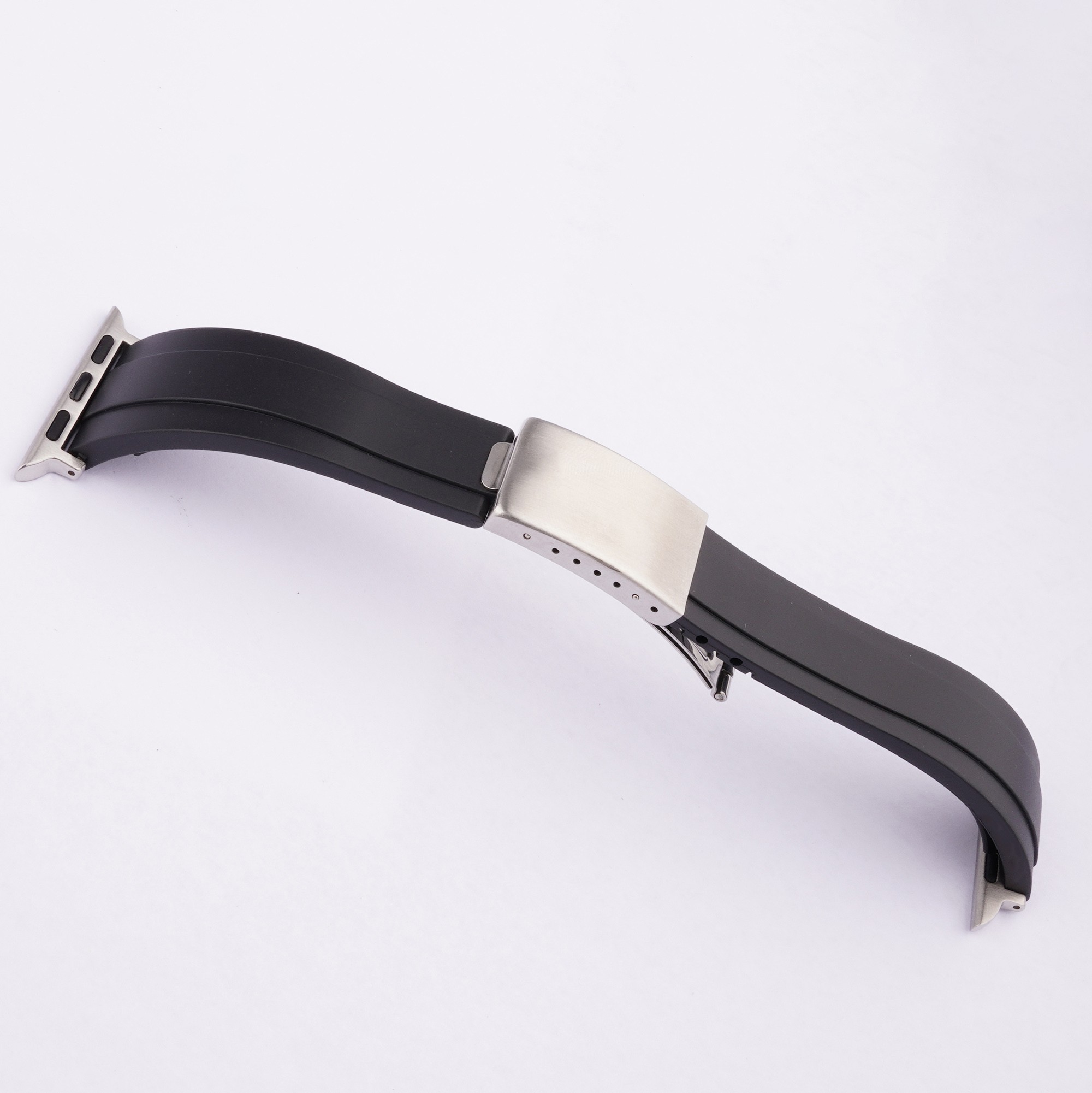 For apple watch band 40mm 44mm iwatch strap 38mm 42mm rubber oyster folding safety clasp apple watch series 5 4 3 se 6 strap