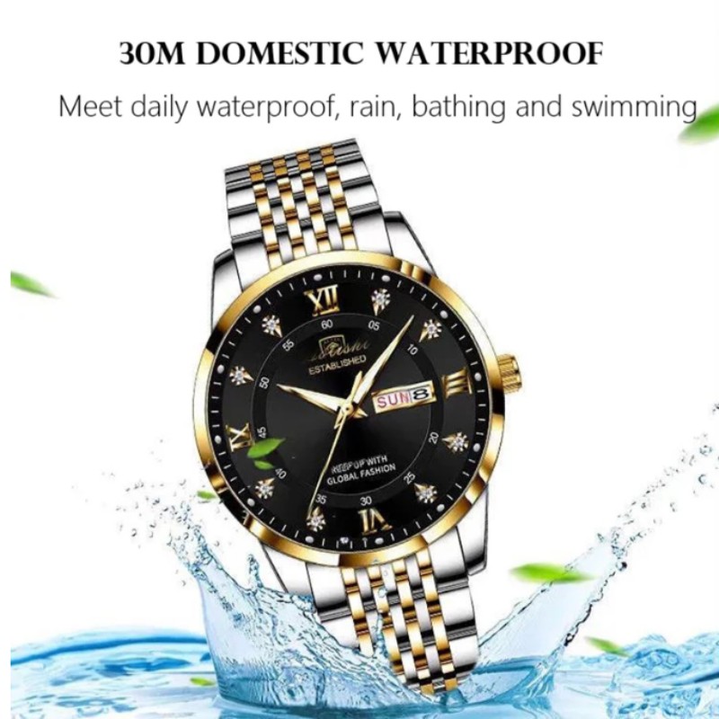 2022 New Casual Sports Chronograph Watches Men Stainless Steel Band Wristwatch Big Dial Quartz Watch With Luminous Pointers