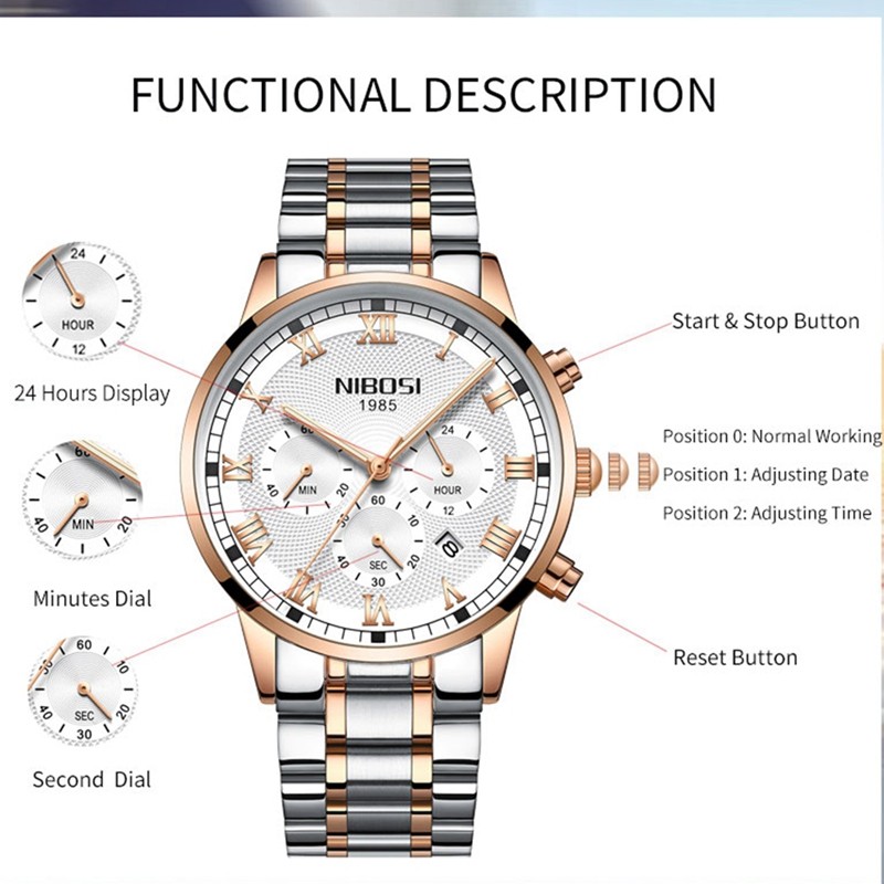 NIBOSI 2021 New Men's Watch Waterproof Luxury Brand Quartz Watch Men Sports Fashion Casual Business Watch Relogio Masculino