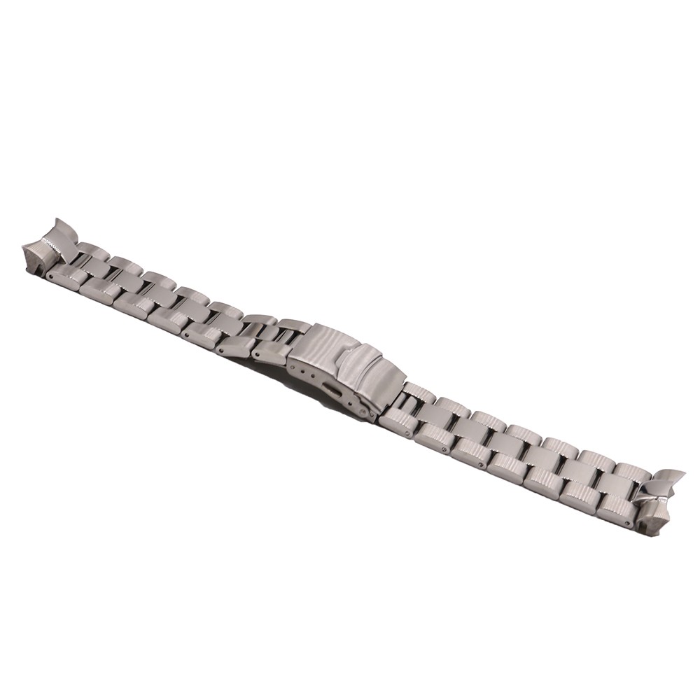 Rolamy - Luxury Watch Band, 22mm, 316 Steel, Solid Curved Tip, Replacement, Watch Strap, Double Push Buckle for Seiko