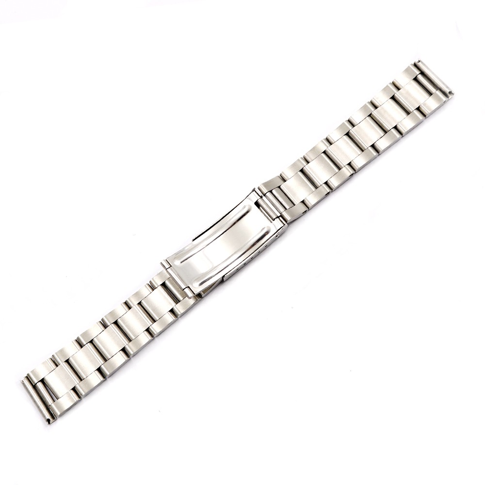 CARLYWET 17 18 19 20mm Stainless Silver Brushed Vintage Old Fashioned Oyster Bracelet Straight End Watch Band for Rolex Seiko Tudor