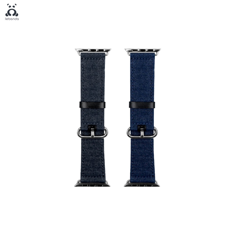 Lebanda Denim Strap Suitable for Apple Watch Series 7 6 SE 5 4 3 Classic Buckle Two Colors Denim Strap Suitable for iWatch 41 45mm