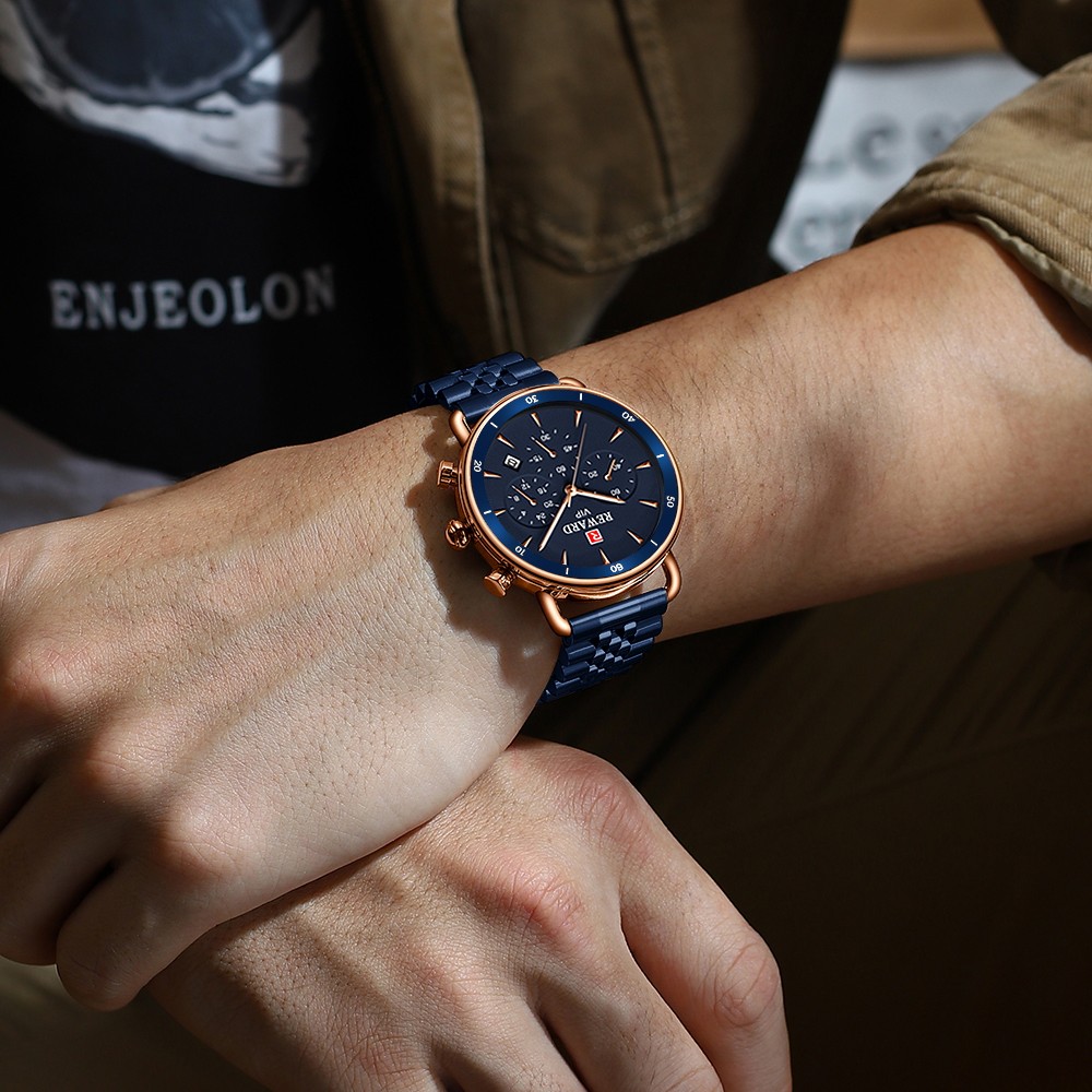 Reward luxury brand watch for men women stainless steel chronograph waterproof wristwatches fashion male female match watch