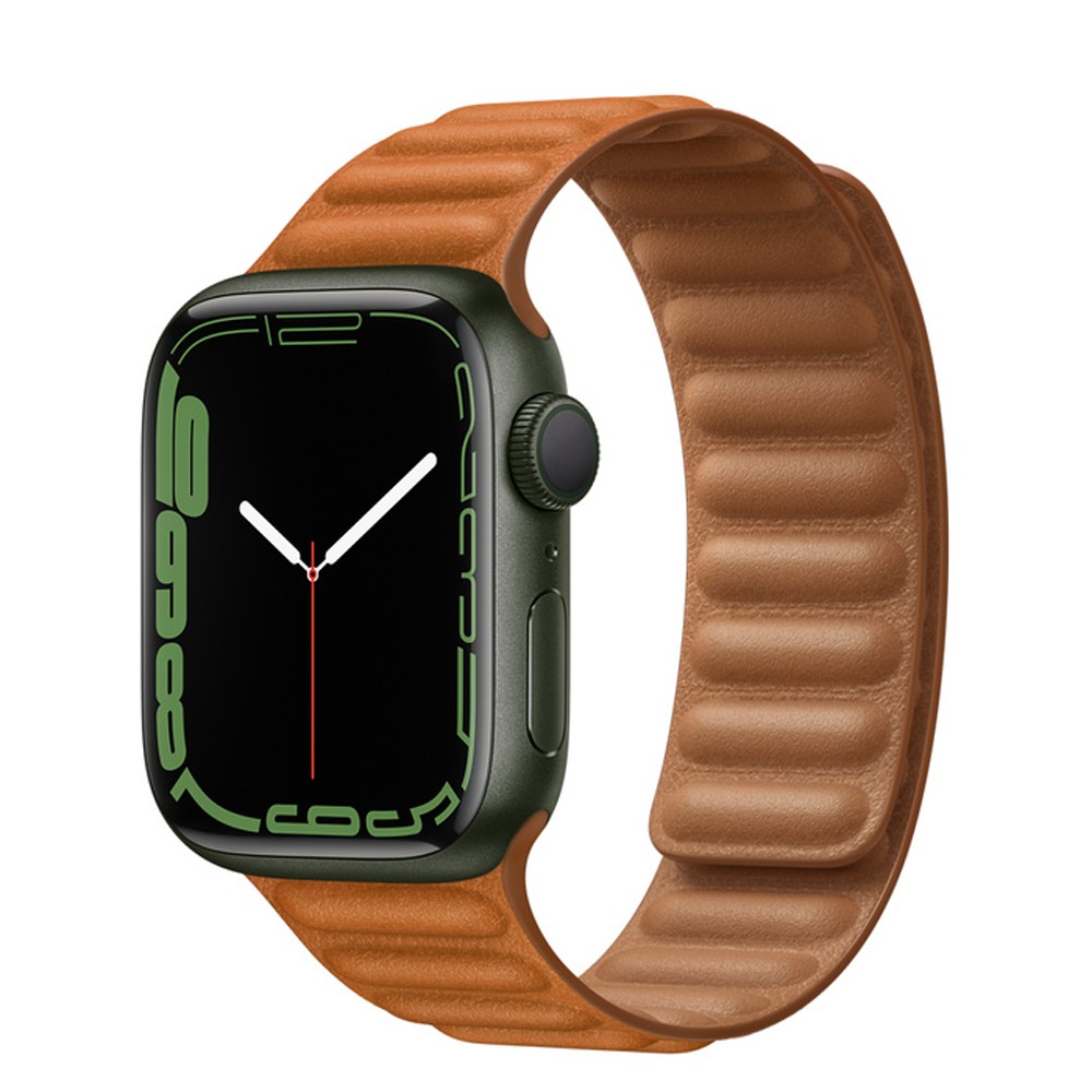 Leather Link for Apple Watch Band 44mm 40mm 45mm 41mm 38mm 42mm Magnetic Loop Watchband Bracelet iWatch Serie 3 5 4 SE 6 7 Strap