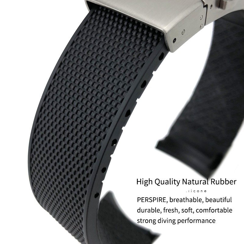 19mm 20mm 21mm Rubber Watch Strap Silicone Watchband Waterproof For Longines Master Conquest HydroConquest L3 Black Accessories